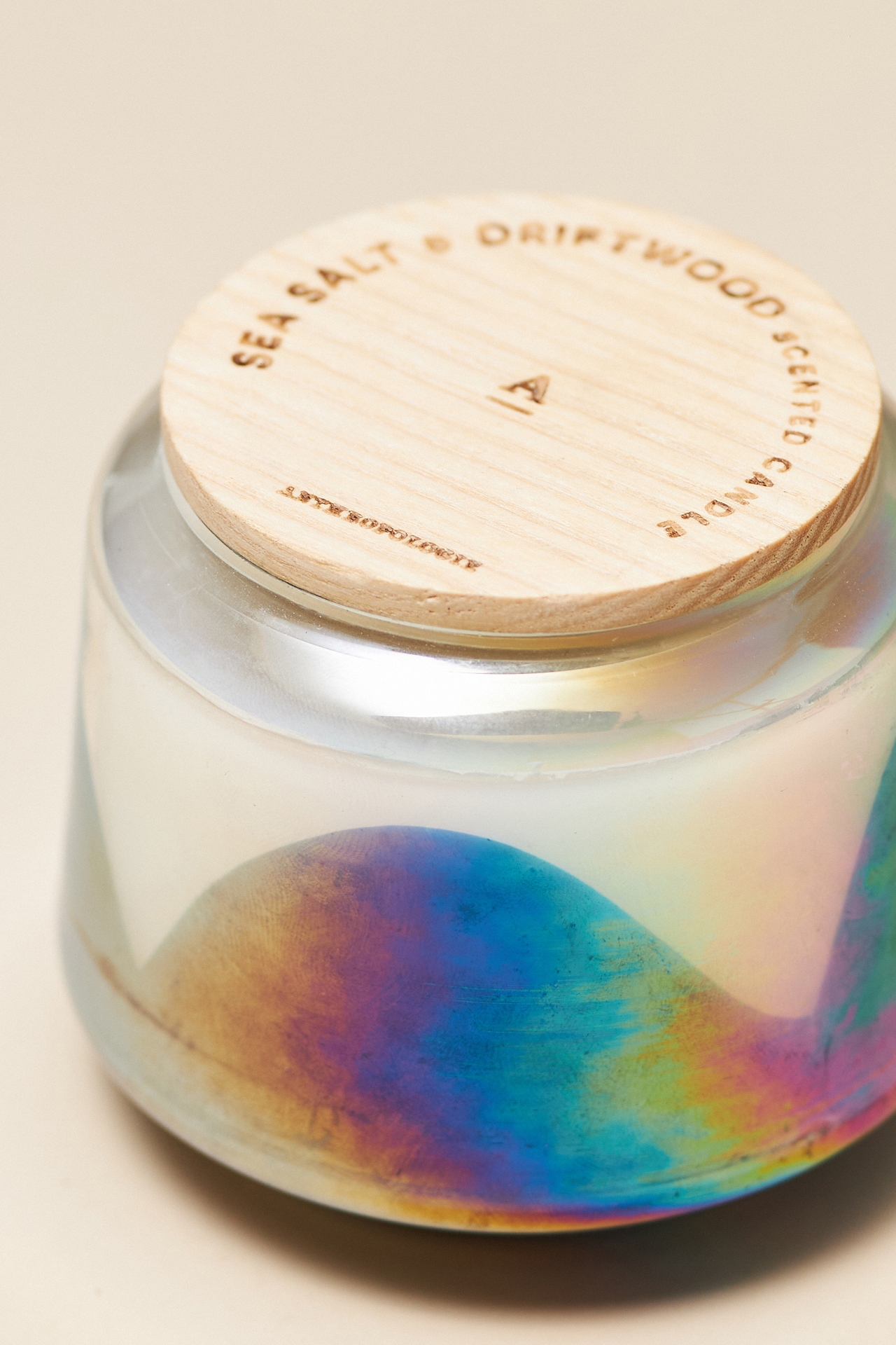 By Anthropologie Fresh Sea Salt Driftwood Glass Candle