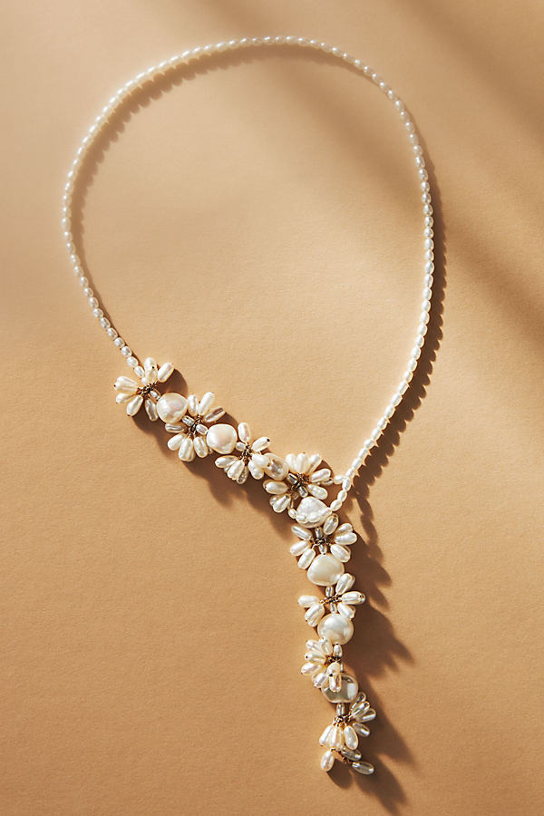 Christine Elizabeth Le Fleur Lariat Necklace In Gold