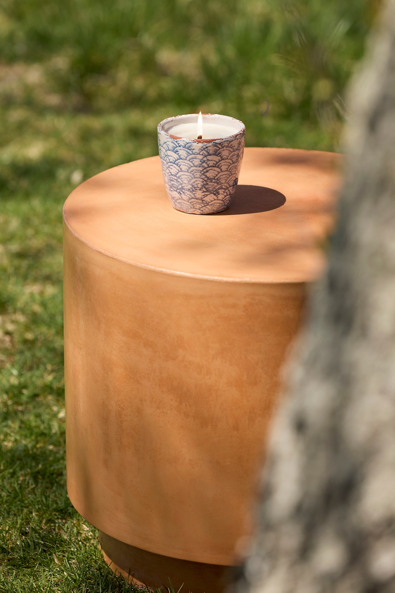 Concrete Barrel Side Table