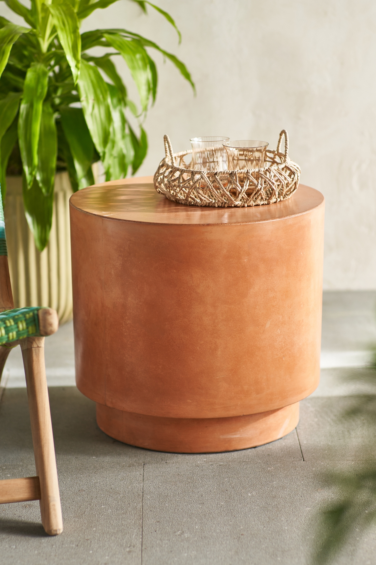 Concrete Barrel Side Table