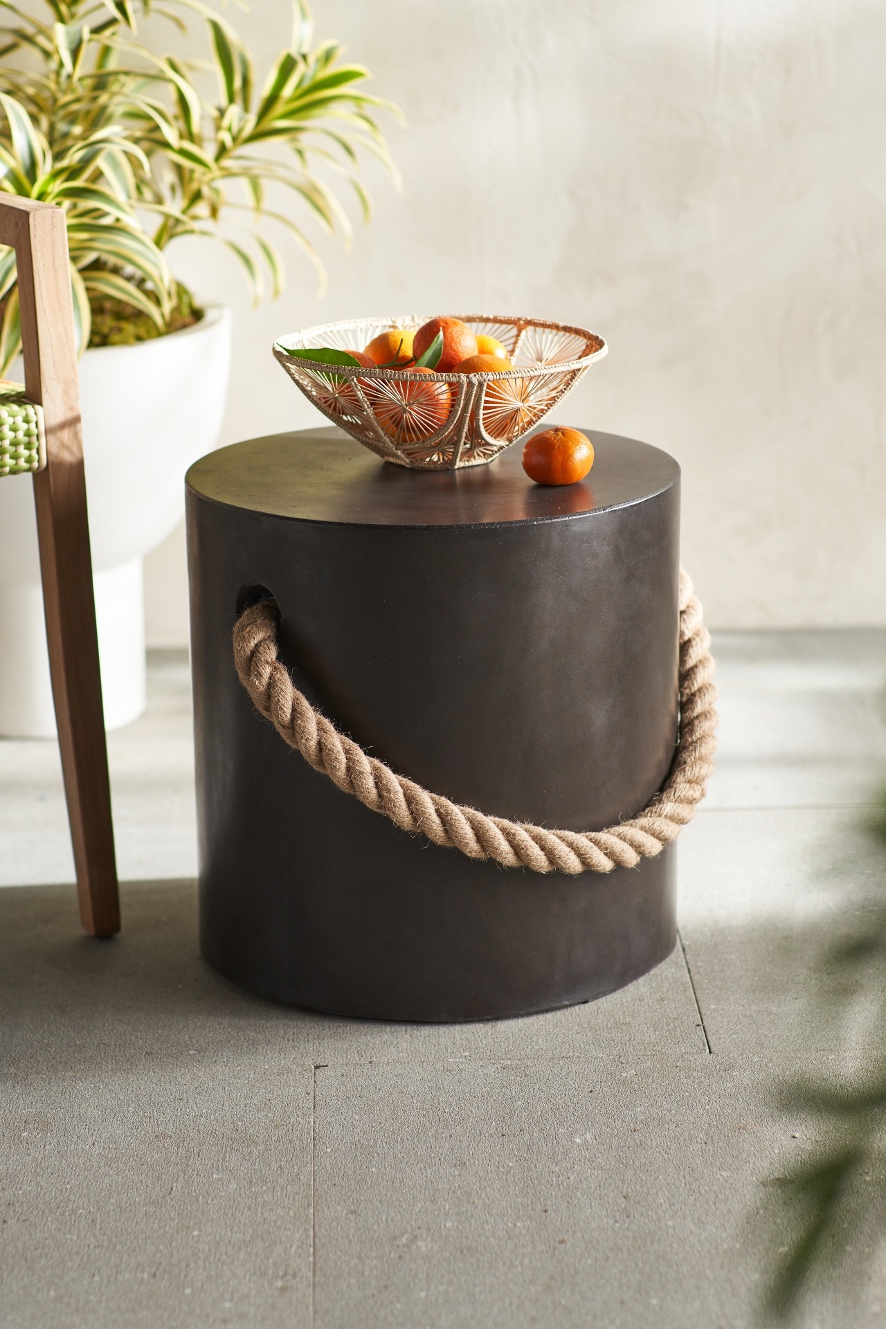 Rope Handle Concrete Stool