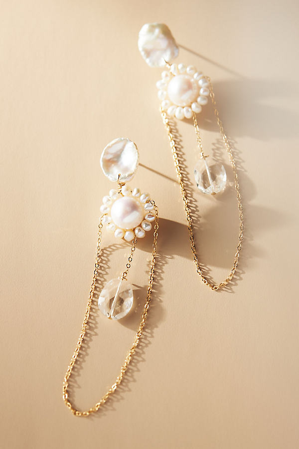Adorn Pili Alma Pearl Earrings In Gold