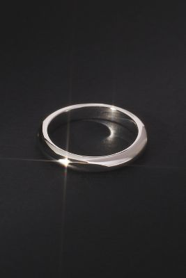 Found By Julie Small Major Metal Band Ring In White
