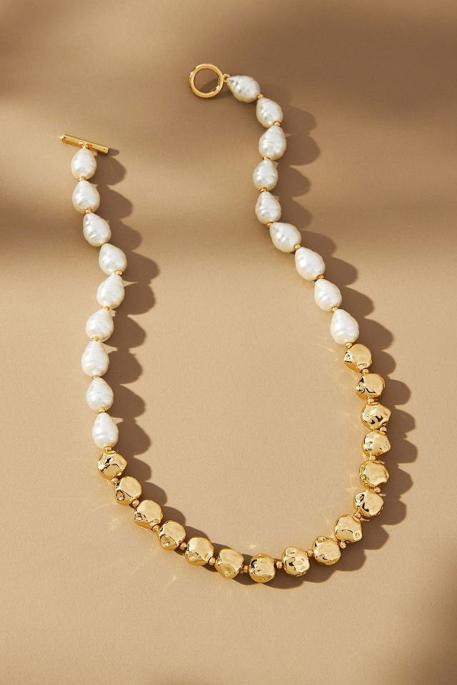 Half Pearl Necklace | Anthropologie