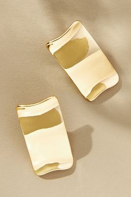 By Anthropologie Metal Rectangle Earrings In Gold