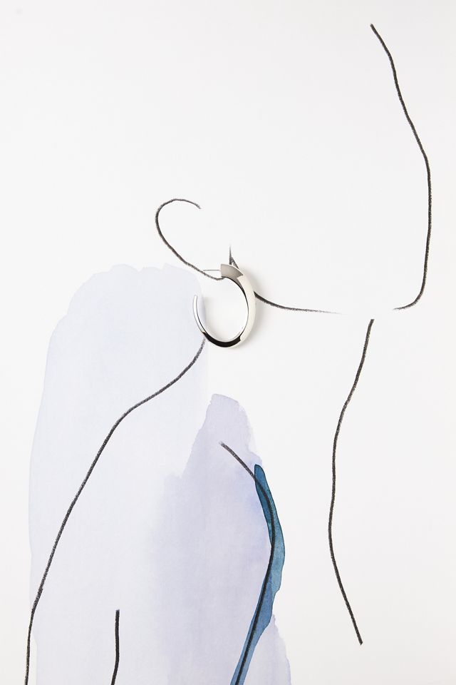Thick Open Hoop Earrings #2