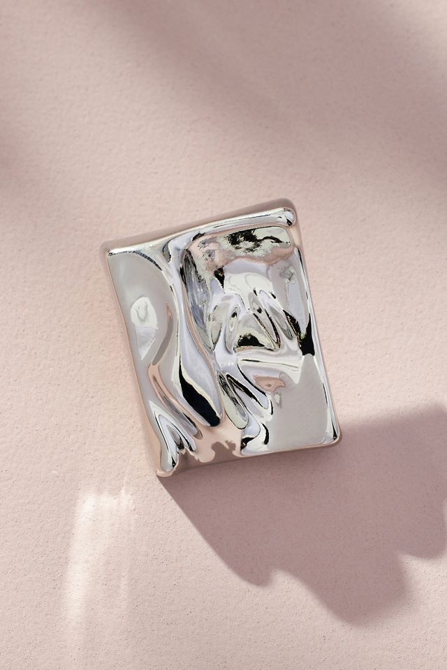 Molten Rectangle Post Earrings #1