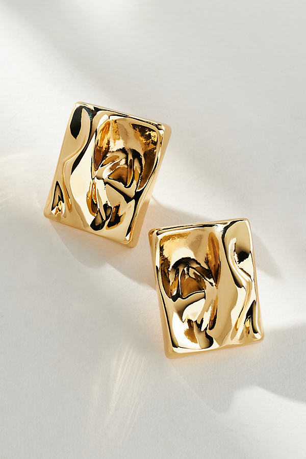 By Anthropologie Molten Rectangle Post Earrings In Gold