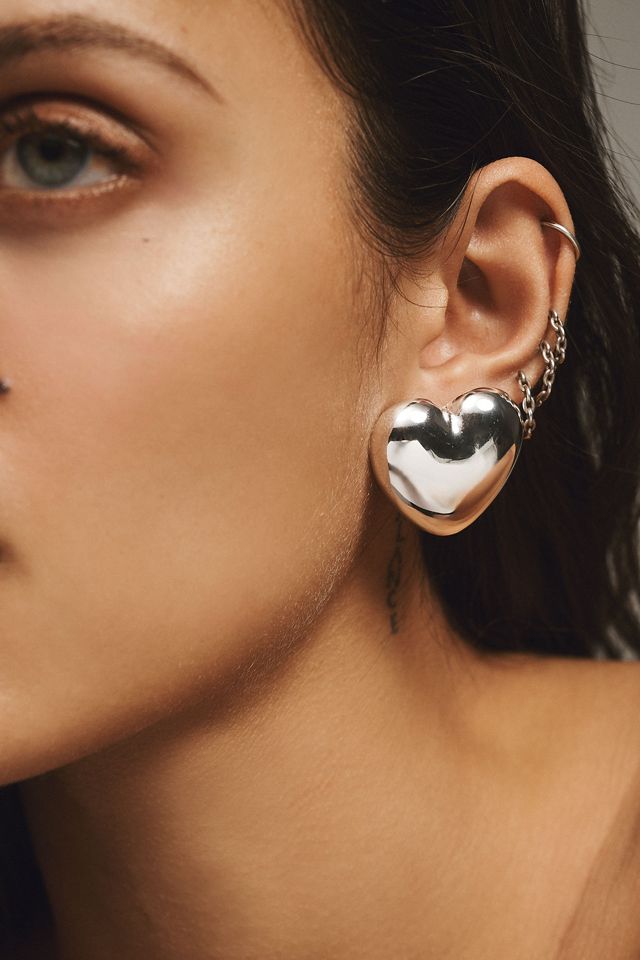 Oversized Heart Stud Earrings #1