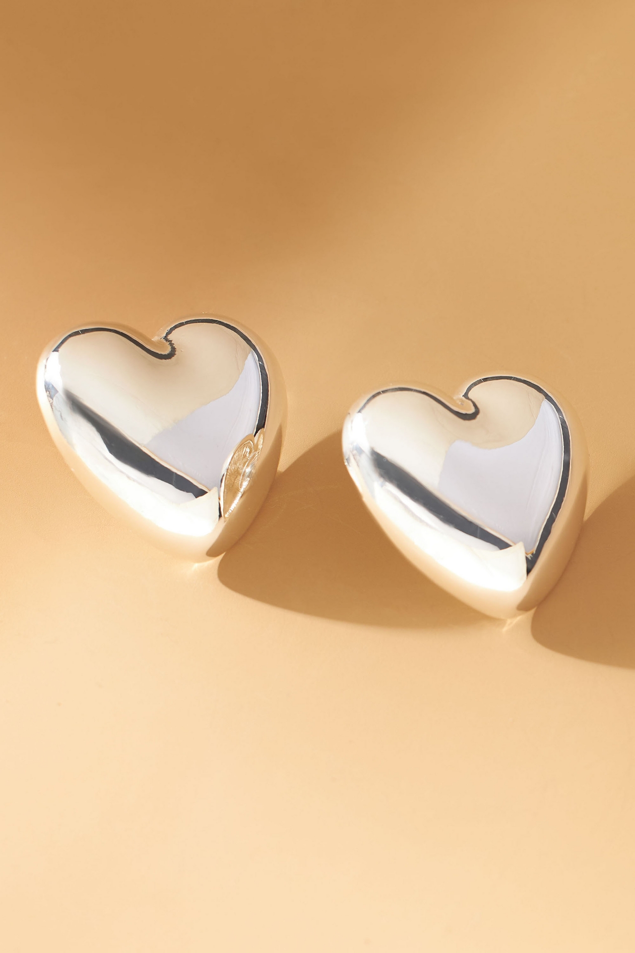 Oversized Heart Stud Earrings