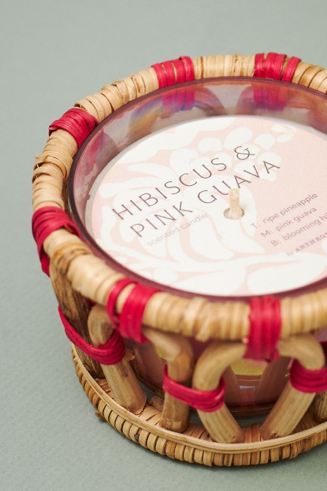 Cabano Fresh Hibiscus & Pink Guava Rattan Candle #1
