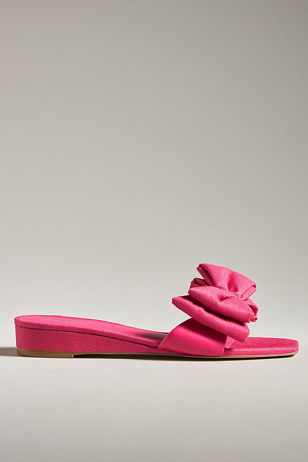 Maeve Bow Micro Wedge Sandals In Pink