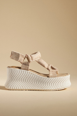 Circus Ny By Sam Edelman Venus Platform Sport Wedge Sandals In White