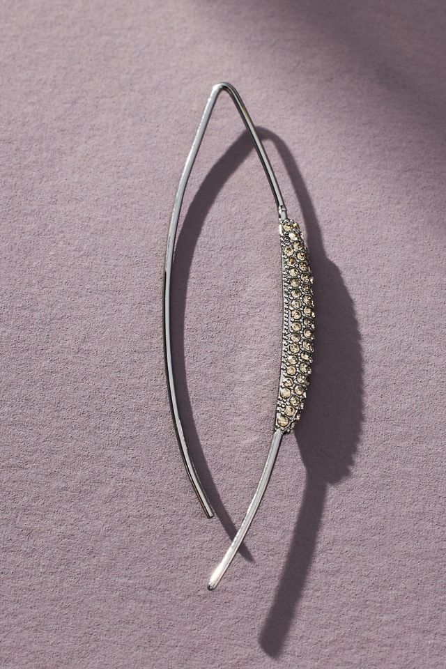 Pavé Bar Threader Earrings #1