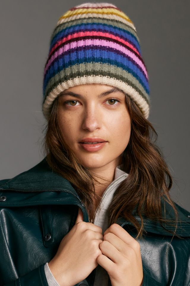 White + Warren Cashmere Stripe Beanie | Anthropologie display picture 3