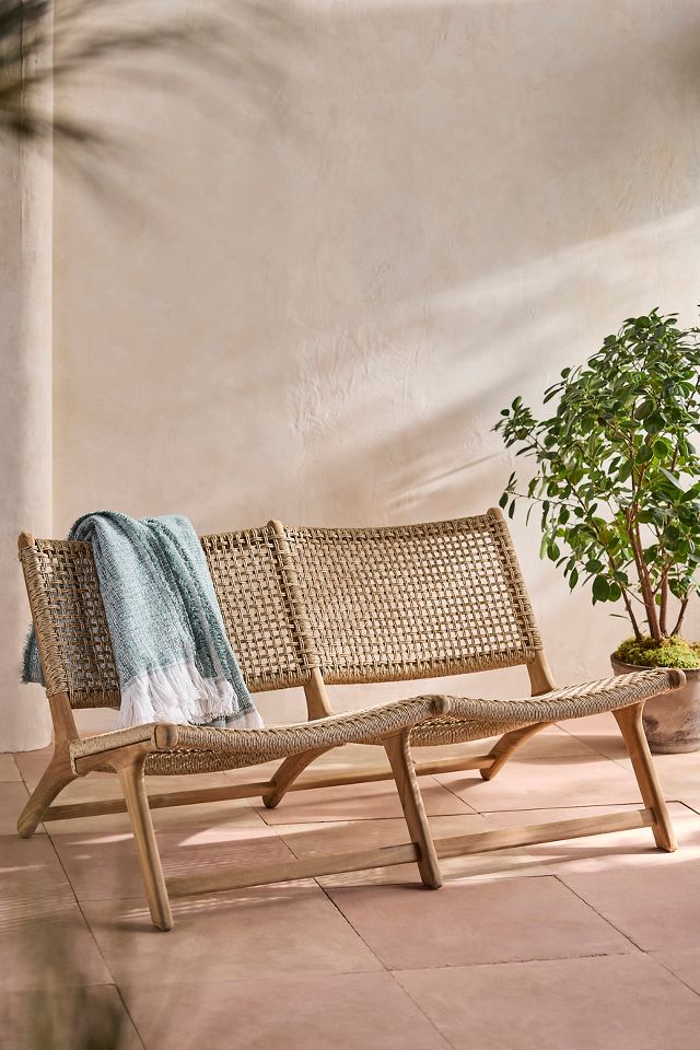 Rattan two seater discount bench