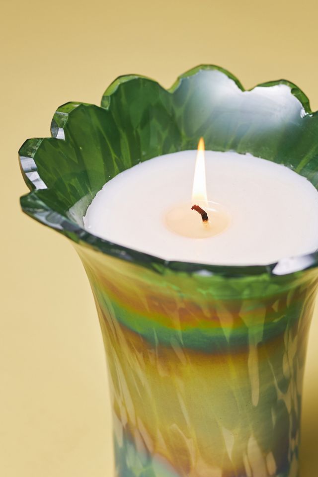 Cheena Woody Sea Misted Santal Glass Floral Candle #2