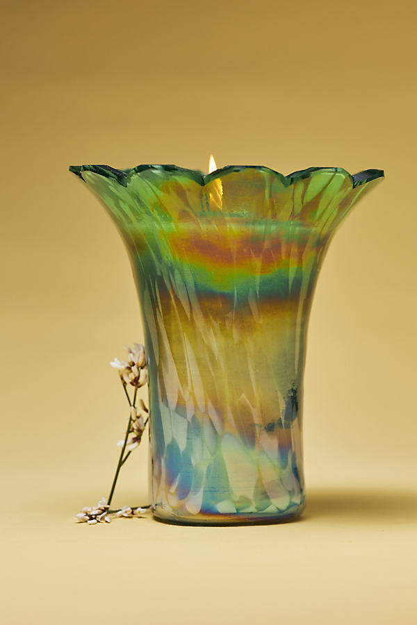 Cheena Woody Sea Misted Santal Glass Floral Candle
