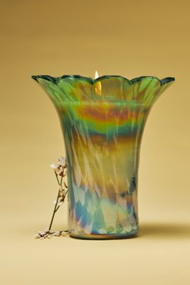 Cheena Woody Sea Misted Santal Glass Floral Candle