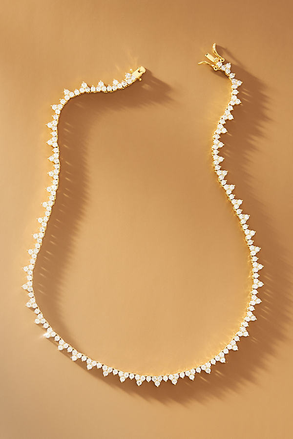 Serefina Daisy Tennis Necklace In White