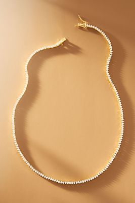 Shop Serefina Classic Tennis Necklace In Gold