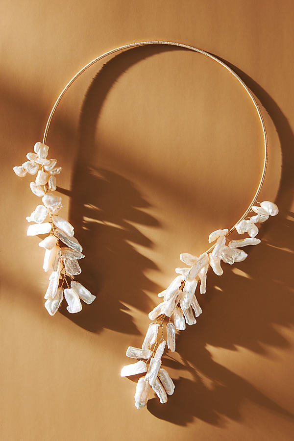 Serefina Open-neck Pearl Choker Necklace In White
