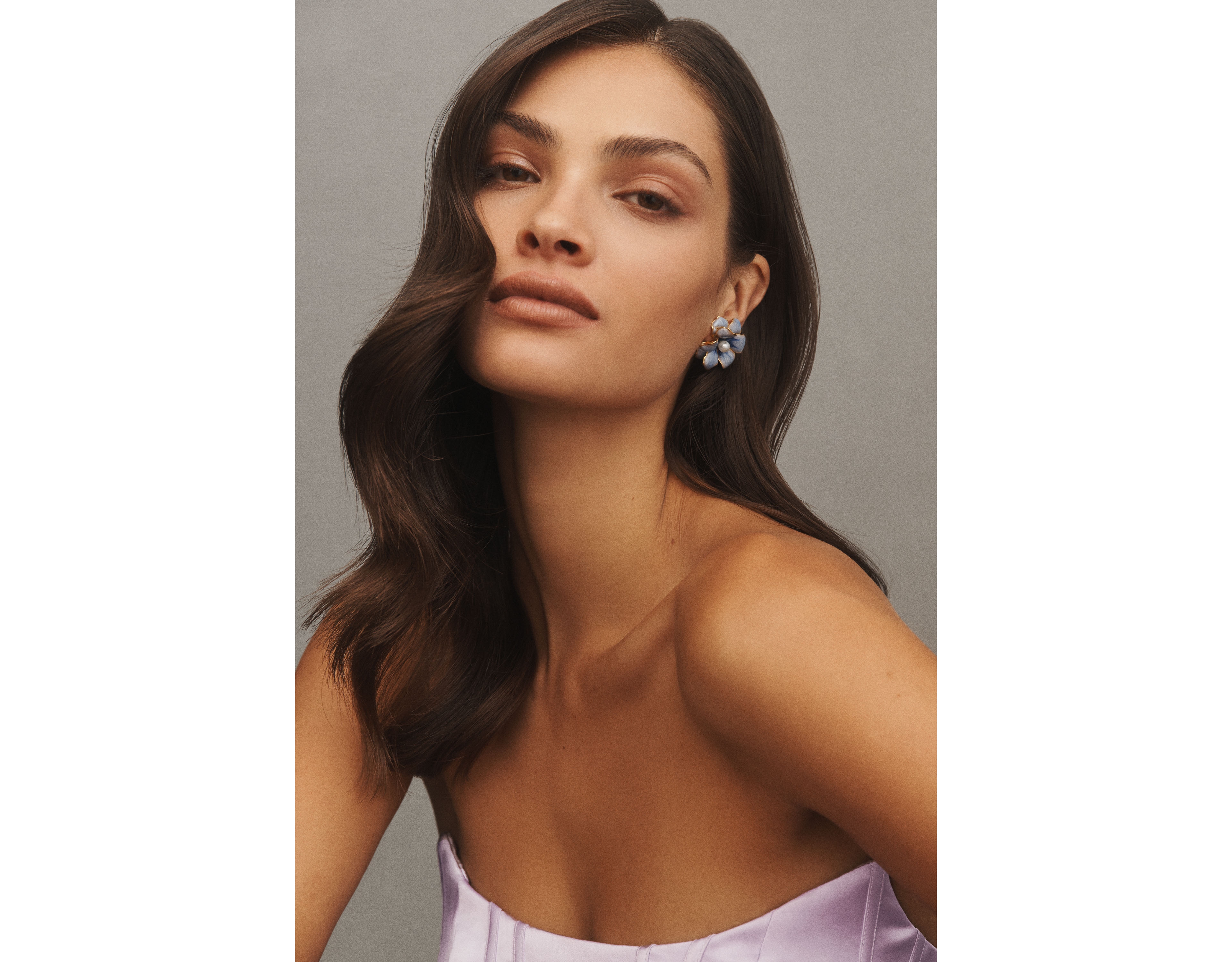 The Pink Reef Handpainted Floral Post Earrings