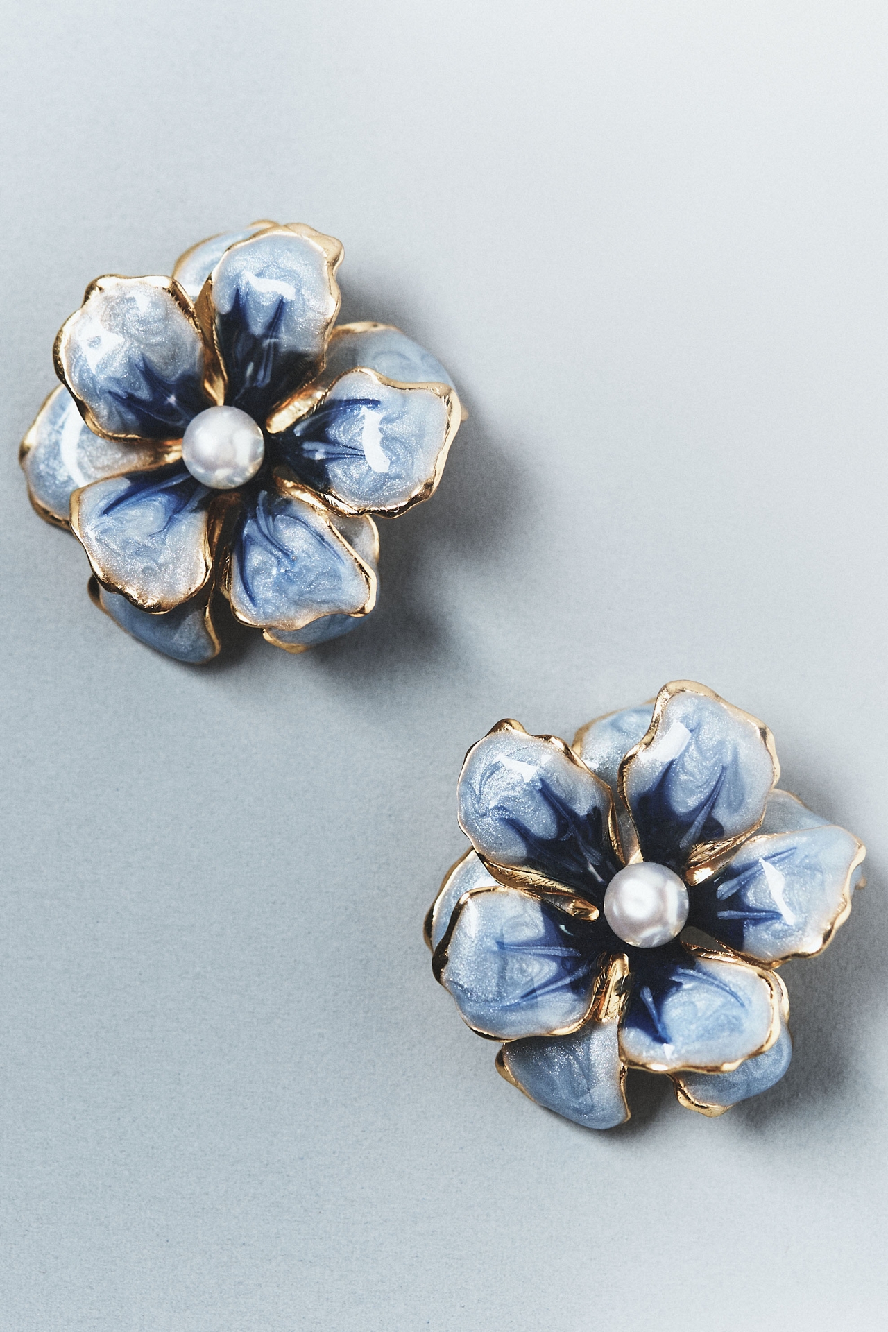 The Pink Reef Handpainted Floral Post Earrings