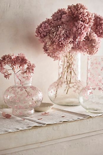 Pressed Floral Fluted Vase
