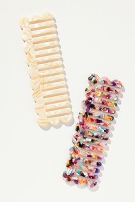 Solar Eclipse Scalloped Acetate Hair Comb