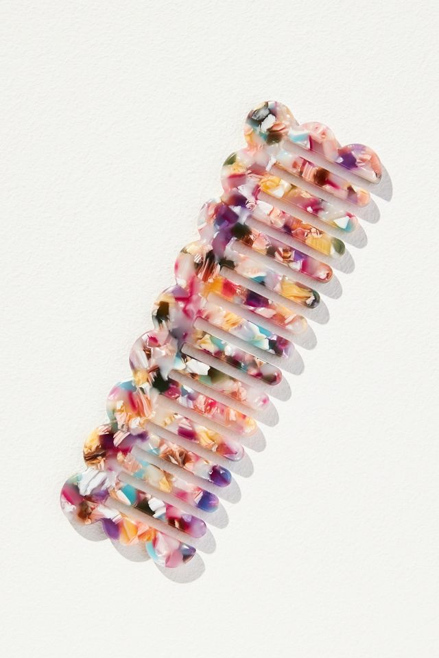 Solar Eclipse Scalloped Acetate Hair Comb #1