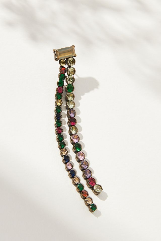 Rhinestone Fringe Drop Earrings