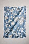 Floral Blues Linen Dish Towel #1
