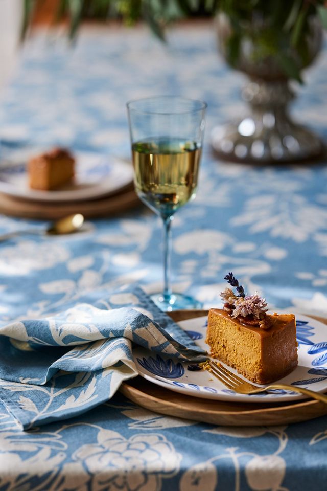 Floral Blues Linen Napkins, Set of 2 #3