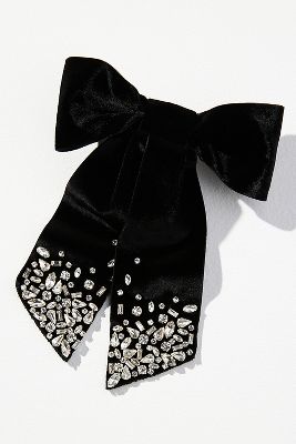 Mignonne Gavigan Matilee Velvet Crystal Hair Bow - Black