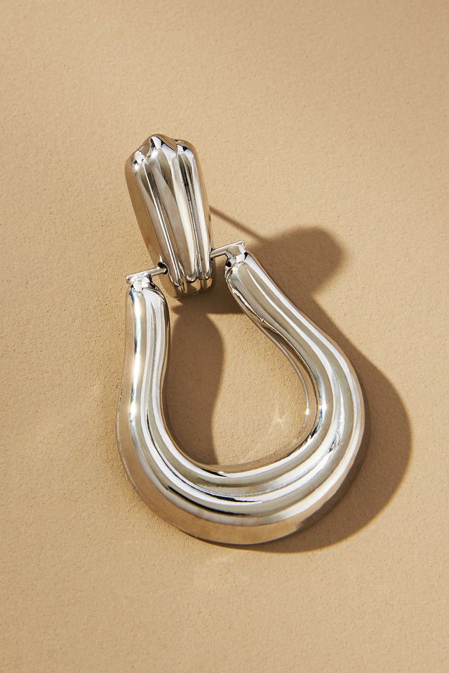 Metal Horseshoe Drop Earrings #1