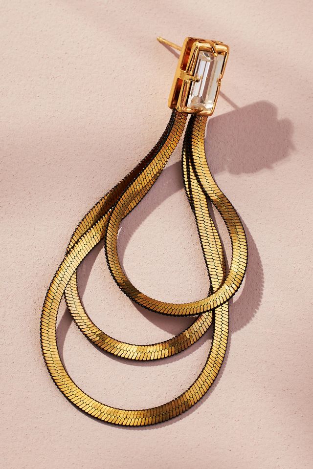 Triple-Layer Chain Loop Earrings #1