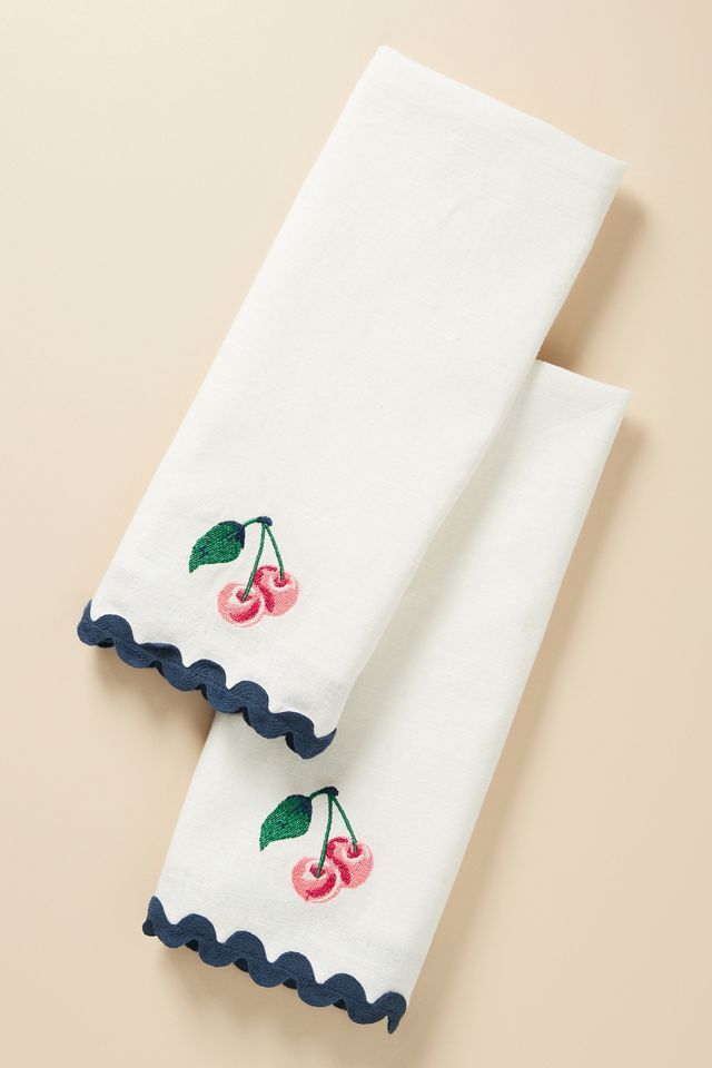 Maeve by Anthropologie Embroidered Cherries Hand Towels, Set of 2 #1