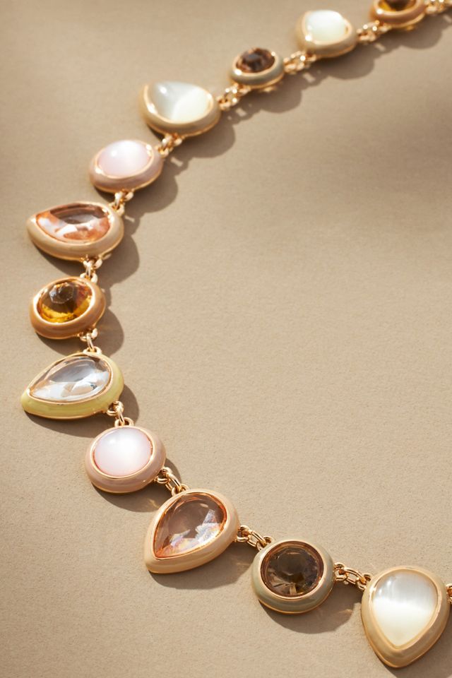 Colorful Enamel Gem Necklace #1