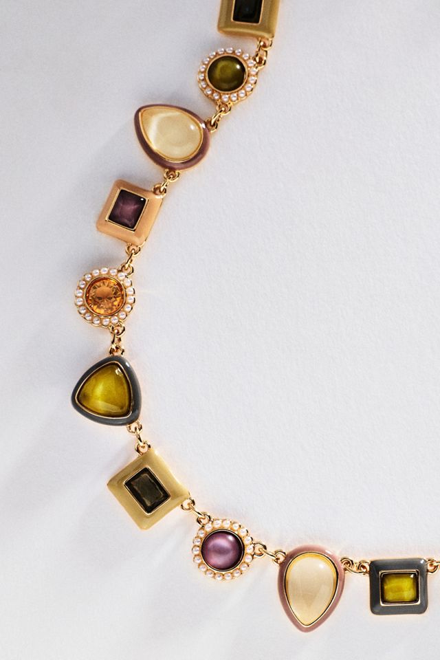 Colorful Enamel Gem Necklace #3