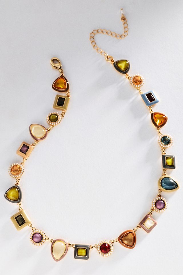 Colorful Enamel Gem Necklace #2