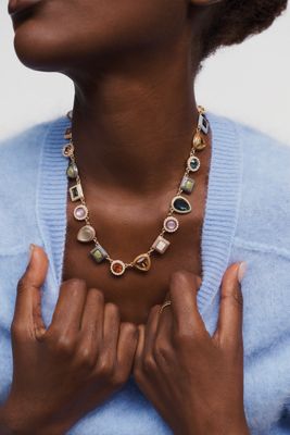 Colorful Enamel Gem Necklace