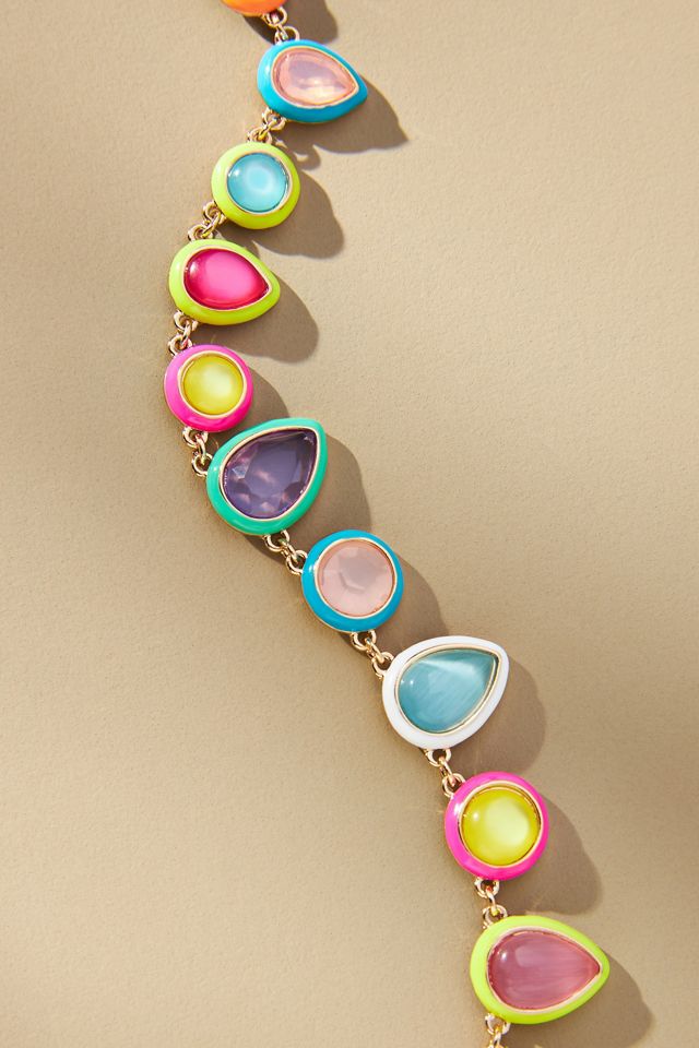 Colorful Enamel Gem Necklace