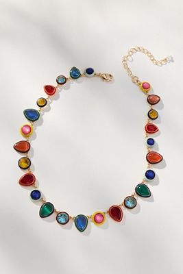 Colorful Enamel Gem Necklace