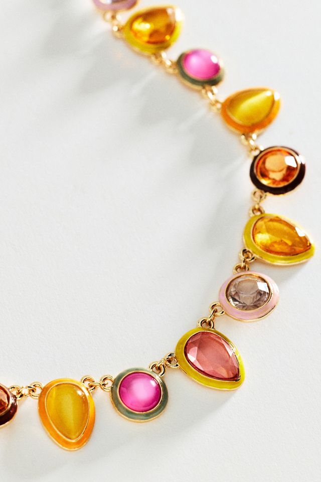 Colorful Enamel Gem Necklace #1