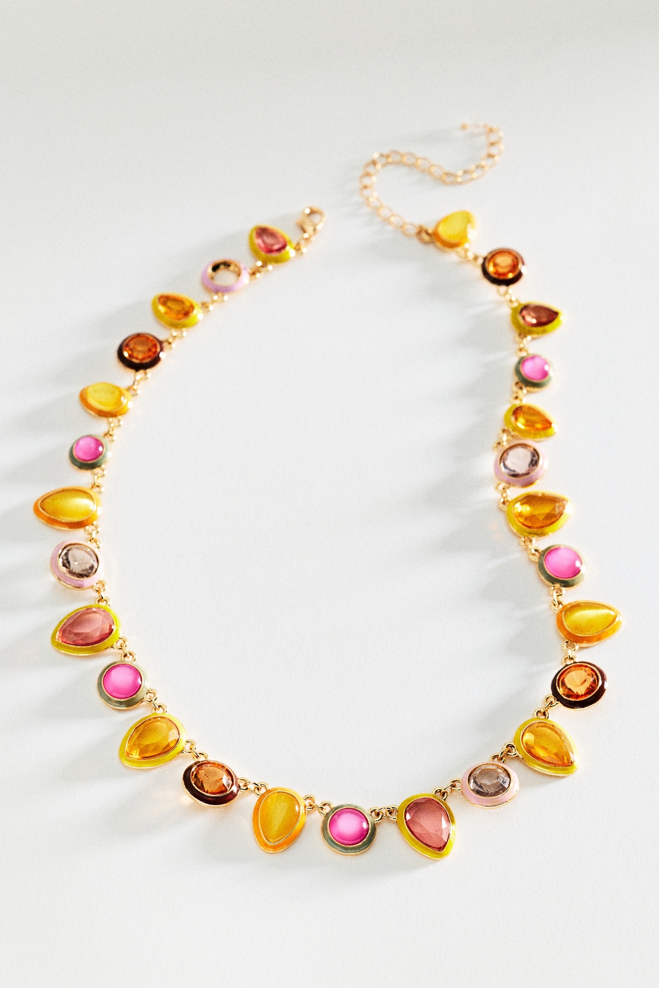 Colorful Enamel Gem Necklace