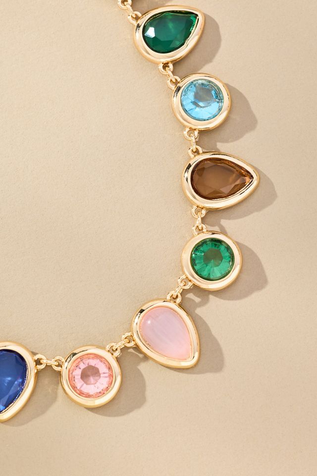 Colorful Enamel Gem Necklace #1