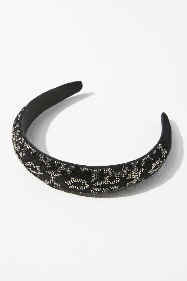 Anthropologie x Mignonne Gavigan Blue Floral Beaded Headband Mignonne Gavigan Rosalie Beaded Headband | Anthropologie main image 2
