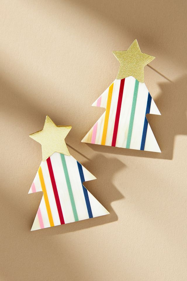 Sunshine Tienda Rainbow Christmas Tree Earrings Anthropologie