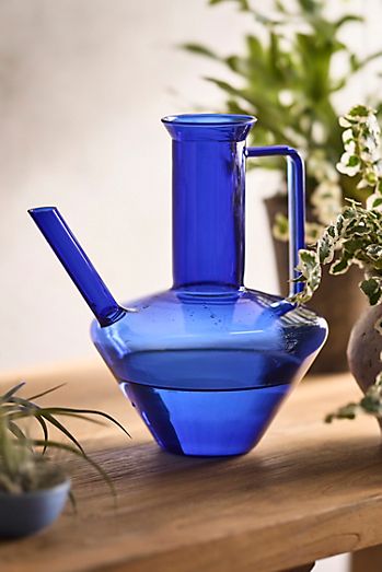 Blue Glass Watering Can